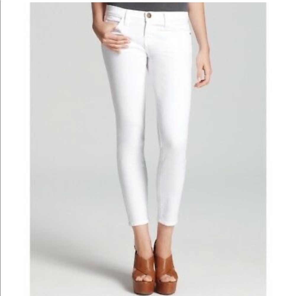 The Stiletto Cropped Skinny White Jeans